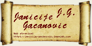 Janićije Gačanović vizit kartica
